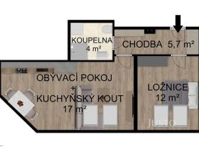 Pronájem bytu 2+kk, Bechyně, Soukenická, 39 m2