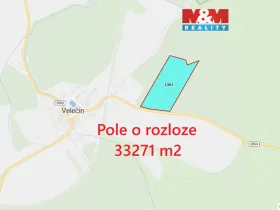 Prodej pole, Velečín, 33271 m2