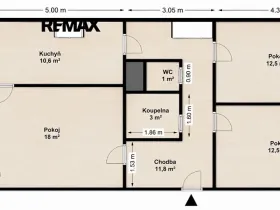 Prodej bytu 3+1, Praha - Stodůlky, Borovanského, 73 m2