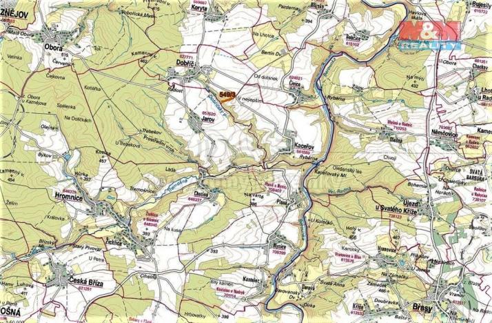 Prodej lesa, Dobříč, 4593 m2