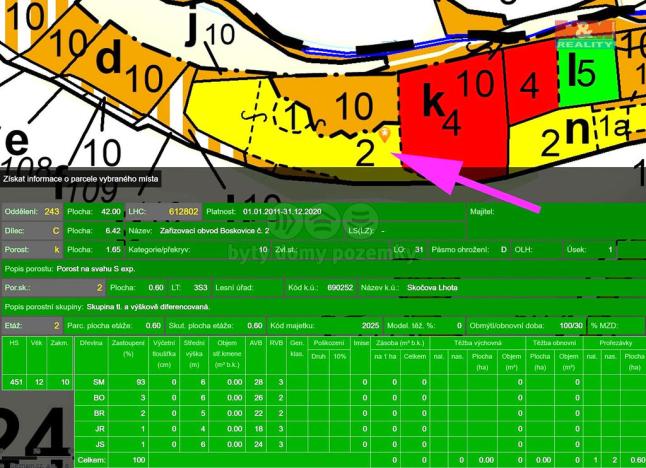 Prodej lesa, Malá Roudka, 9123 m2