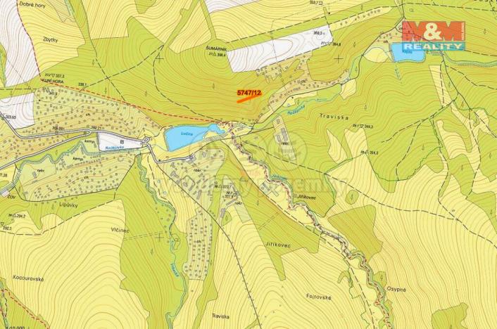 Prodej lesa, Kněždub, 953 m2