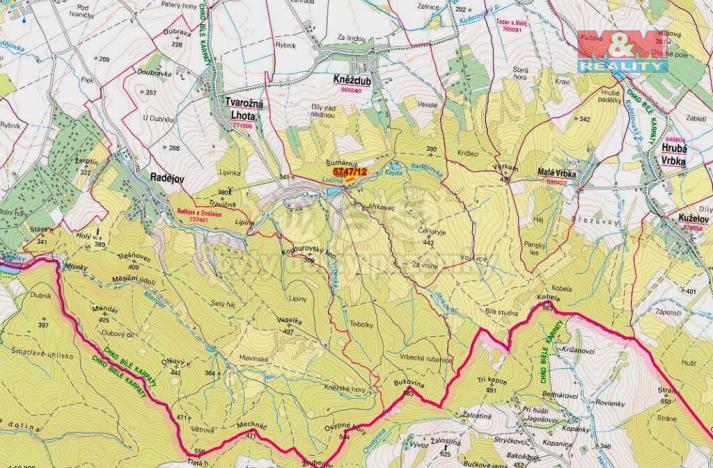 Prodej lesa, Kněždub, 953 m2