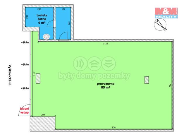 Pronájem obchodního prostoru, Ostrava - Zábřeh, Výškovická, 94 m2