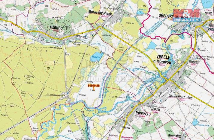 Prodej pole, Bzenec, 418 m2