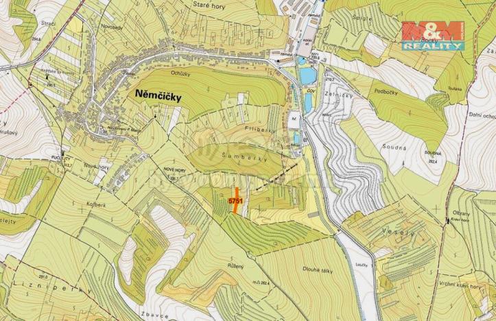 Prodej zemědělské půdy, Němčičky, 1211 m2