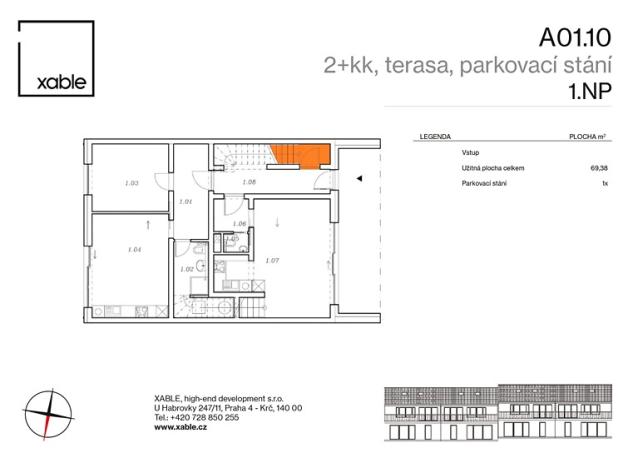 Prodej bytu 3+kk, Kouřim, Nová, 69 m2