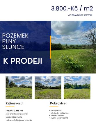 Prodej pozemku, Dobrovice, 2186 m2