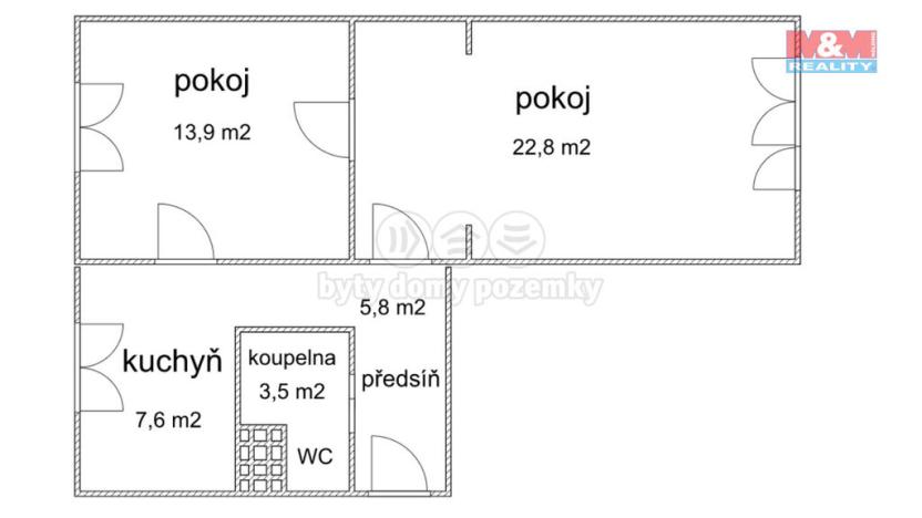 Prodej bytu 2+1, Praha - Hloubětín, Zelenečská, 54 m2