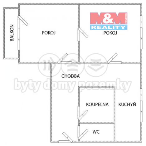 Pronájem bytu 2+1, Vamberk, Struha, 49 m2