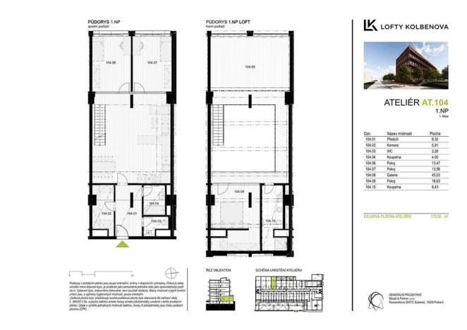 Prodej atypického bytu, Praha - Vysočany, Kolbenova, 176 m2