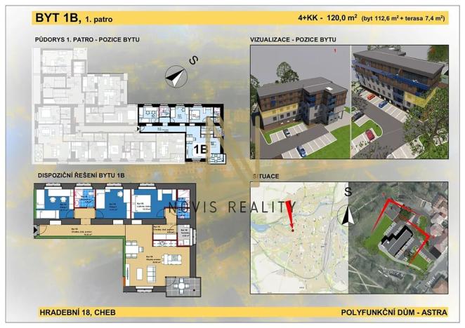 Prodej bytu 4+kk, Cheb, Hradební, 112 m2