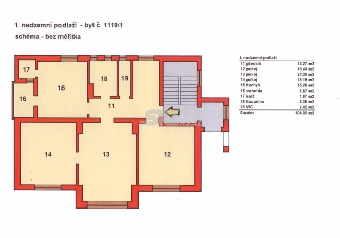 Prodej bytu 3+1, Děčín, Lužická, 104 m2