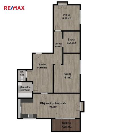 Prodej bytu 4+kk, Hradec Králové, Meruňková, 86 m2