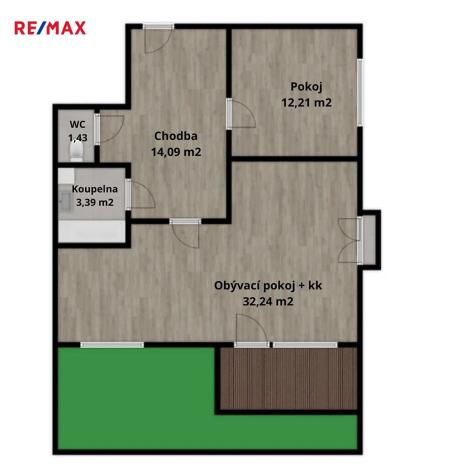 Prodej bytu 2+kk, Hradec Králové, Meruňková, 56 m2