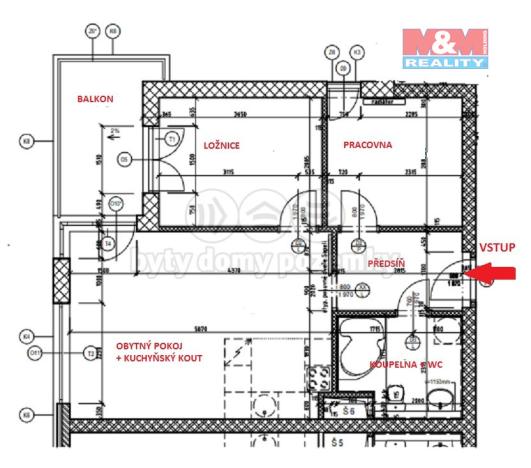 Pronájem bytu 3+kk, Praha - Stodůlky, Eberlova, 55 m2