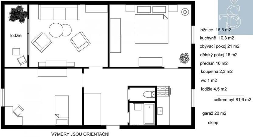 Prodej bytu 3+1, Mochtín, 81 m2