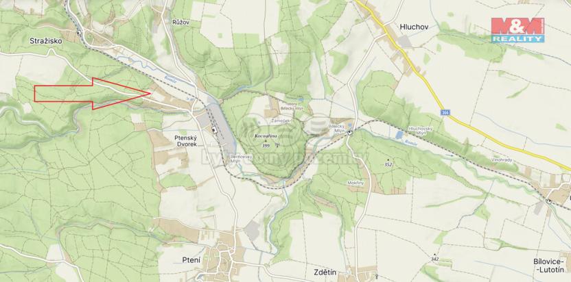 Prodej zahrady, Ptení, 1241 m2