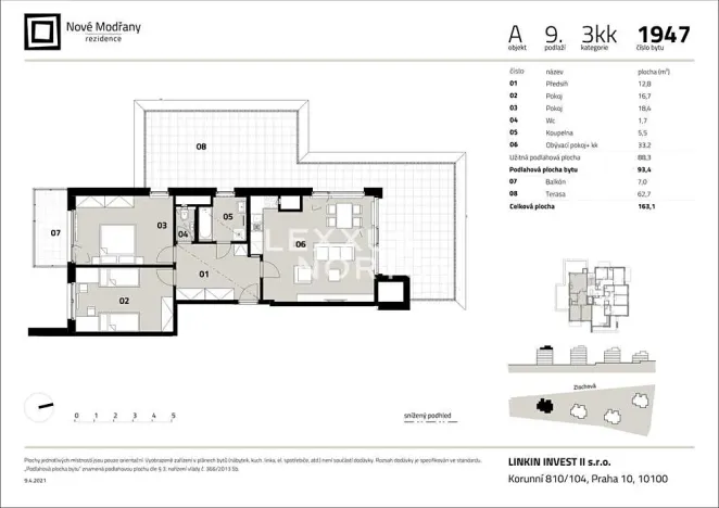 Prodej bytu 3+kk, Praha - Modřany, Zlochova, 93 m2