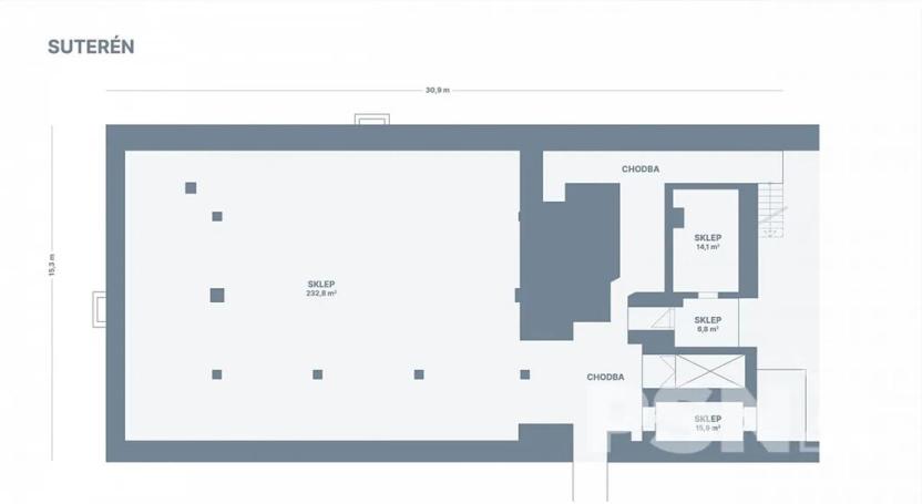 Pronájem skladu, Brno, Komárovské nábřeží, 1451 m2