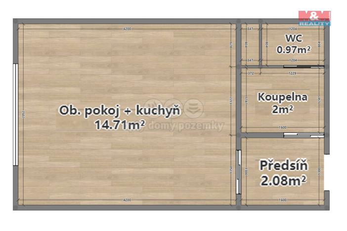 Prodej bytu 1+kk, Plzeň - Doudlevce, Heyrovského, 20 m2