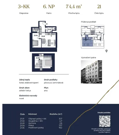 Prodej bytu 3+kk, Praha - Žižkov, Žerotínova, 71 m2