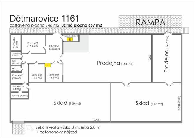 Pronájem skladu, Dětmarovice, 657 m2