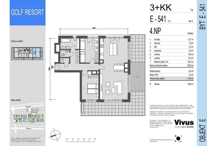 Prodej bytu 3+kk, Praha - Hodkovičky, Šenácká, 120 m2