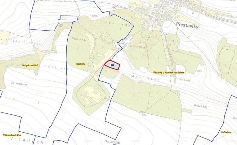 Prodej pole, Přestavlky, 9607 m2
