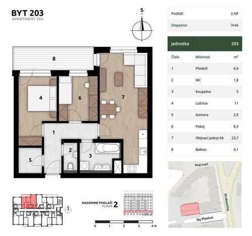Prodej bytu 3+kk, Praha - Smíchov, Na Plzeňce, 65 m2