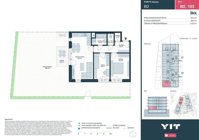 Prodej bytu 3+kk, Kladno, Ke stadionu, 61 m2
