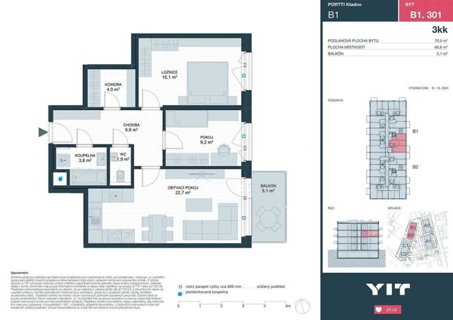 Prodej bytu 3+kk, Kladno, Ke stadionu, 66 m2