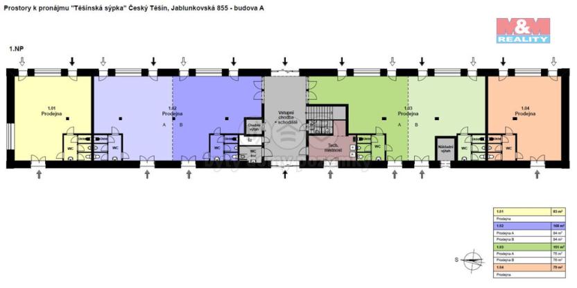 Pronájem obchodního prostoru, Český Těšín, Jablunkovská, 146 m2