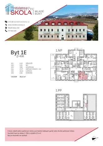 Prodej bytu 2+kk, Mladé Buky, 41 m2