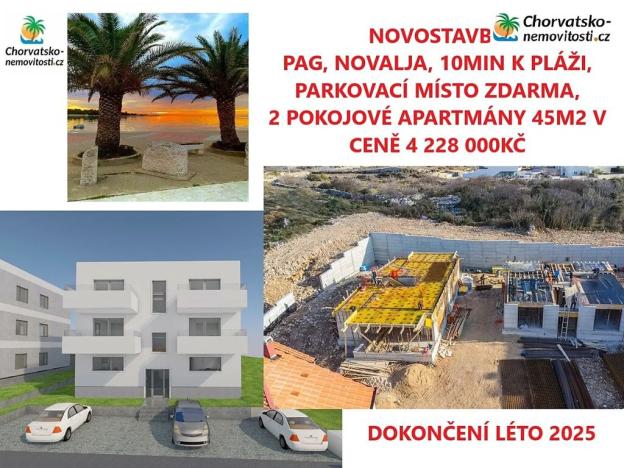 Prodej bytu 2+1, Novalja, Chorvatsko, 45 m2