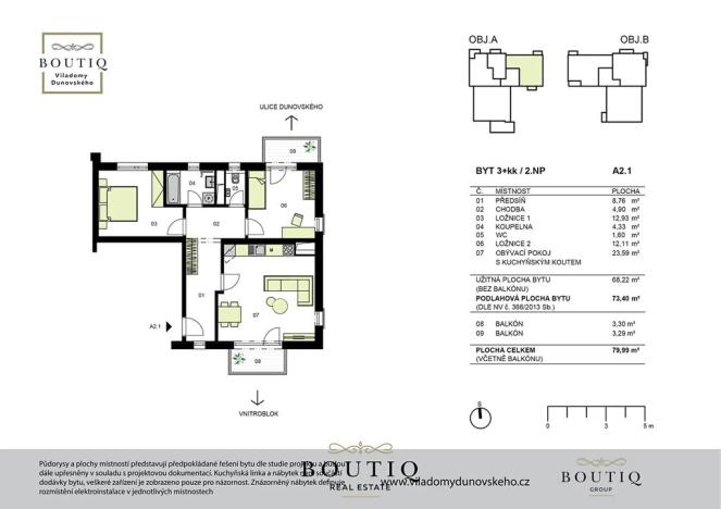 Prodej bytu 3+kk, Praha - Chodov, Dunovského, 73 m2