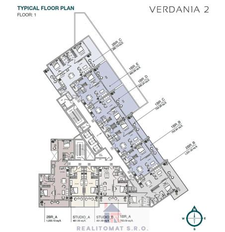 Prodej bytu 2+kk, Dubaj, Spojené arabské emiráty, 73 m2