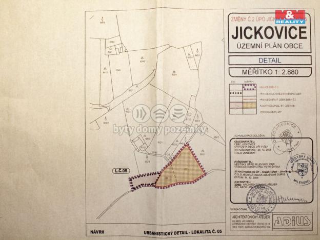Prodej pozemku pro bydlení, Jickovice, 1970 m2