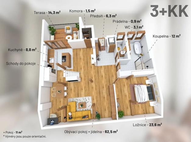 Prodej bytu 2+kk, Praha - Nusle, Spytihněvova, 124 m2