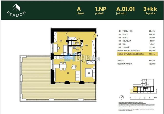 Prodej apartmánu, Hřiměždice, 4969 m2