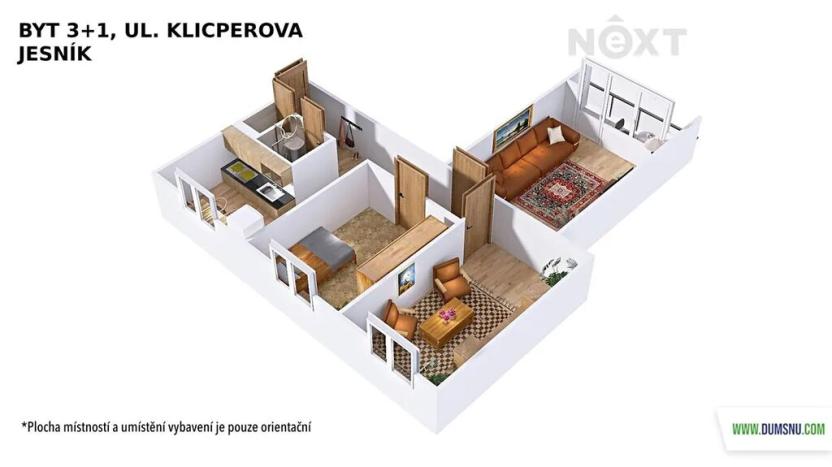 Prodej bytu 3+1, Jeseník, Klicperova, 60 m2