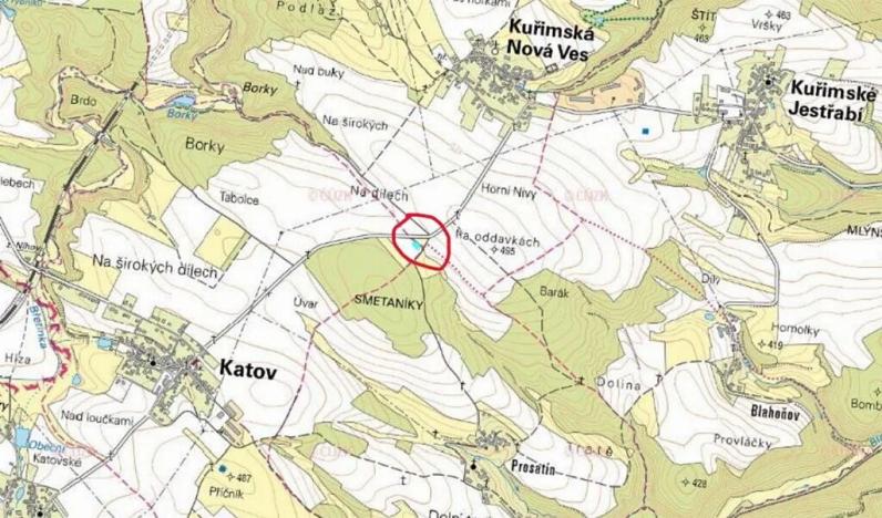 Prodej podílu pozemku, Katov, 459 m2