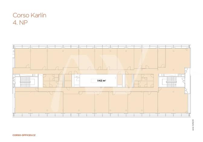 Pronájem kanceláře, Praha - Karlín, Křižíkova, 1528 m2