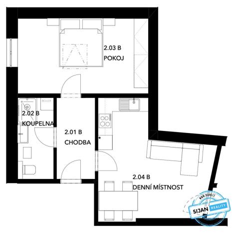 Prodej bytu 2+kk, Olomouc, Stará Víska, 46 m2