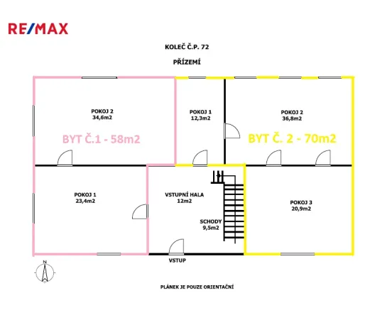 Prodej vícegeneračního domu, Koleč, 404 m2