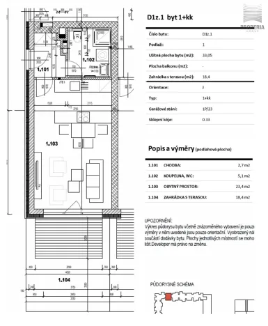 Prodej bytu 1+kk, Slavkov u Brna, Pod Oborou, 31 m2