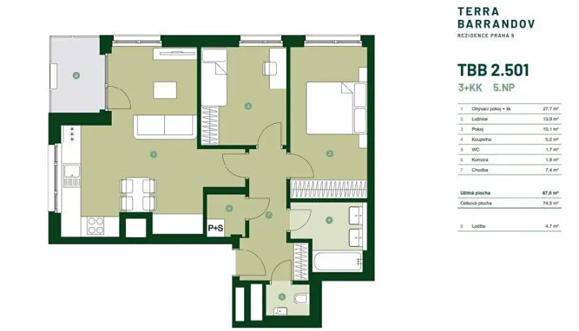 Prodej bytu 3+kk, Praha - Hlubočepy, Silurská, 75 m2