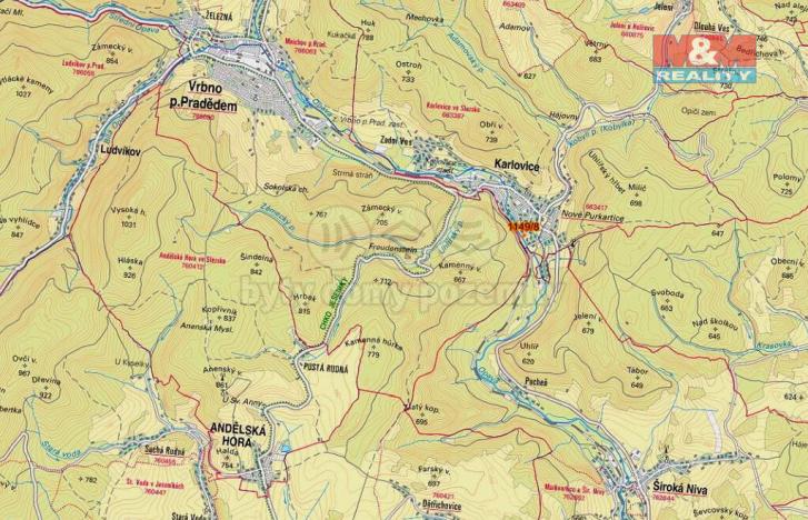 Prodej pozemku, Karlovice, 603 m2