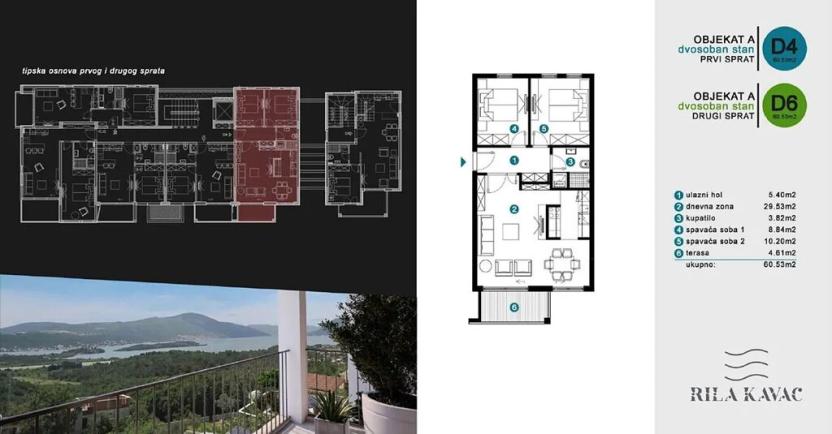 Prodej bytu 2+kk, Кавач, Černá Hora, 33 m2