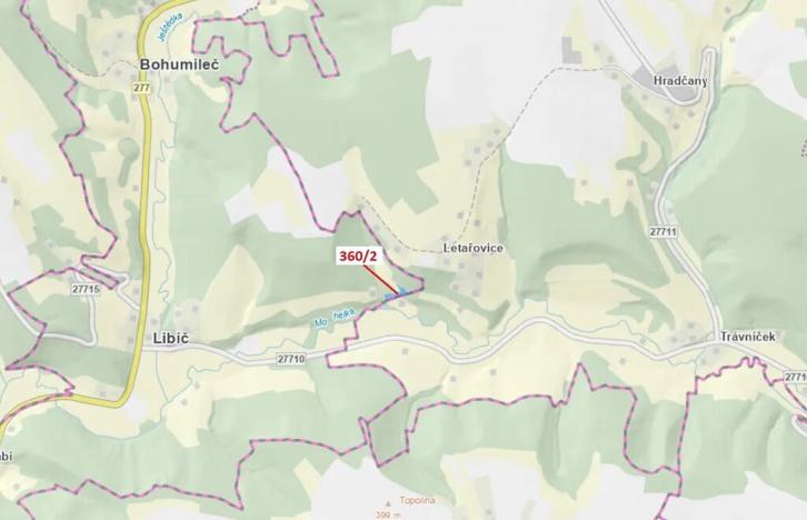 Dražba louky, Český Dub, 1919 m2